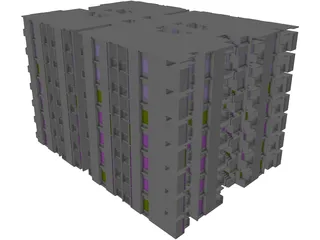 Apartment Building 3D Model preview