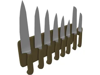 Kitchen Knives 3D Model preview