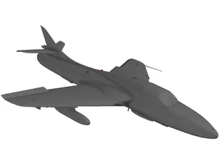 Hawker Hunter 3D Model preview