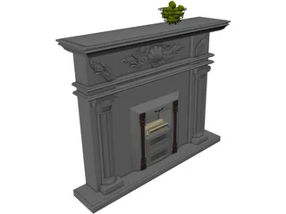 European Fireplace 3D Model preview