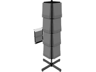 Literature Rack 16 Pocket 3D Model preview