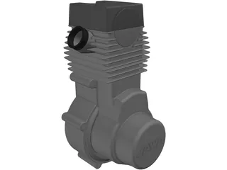 Jawa 500CC Engine 3D Model preview