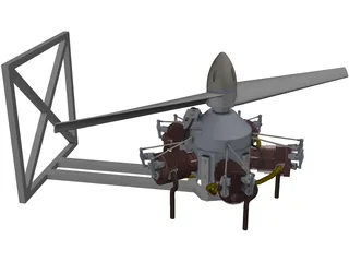 Edwards Five Cylinder Radial Gas Engine 3D Model preview