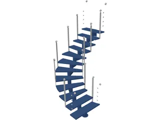 Stair Wood 3D Model preview