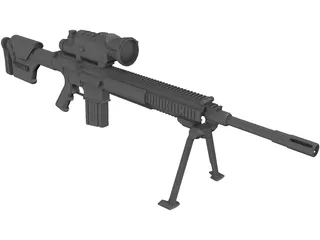 M110 Semi-Automatic Sniper System NV Scope 3D Model preview