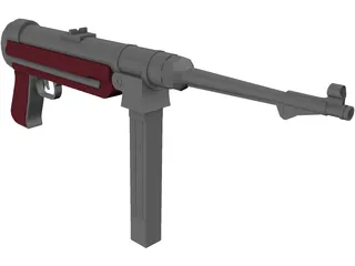 MP 40 Submachine Gun 3D Model preview