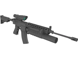 M16 Grenade Launcher 3D Model preview