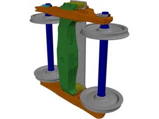 Wagon Chassis Bogie 3D Model preview