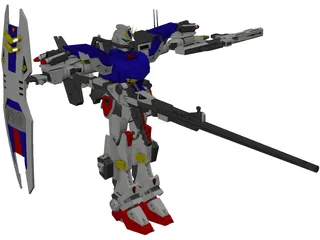 Gundam F-90 Long Range Type 3D Model preview