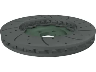 AMG Brake Rotor and Hub 3D Model preview