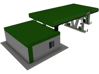 Gas Station 3D Model preview