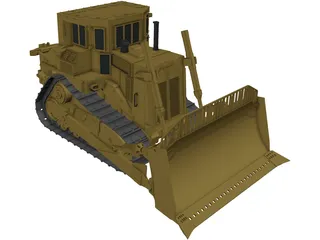 Caterpillar Bulldozer 3D Model preview