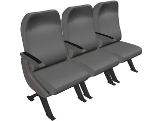 Airbus A320 Economy Seats 3D Model preview