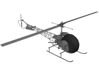 Bell 47 3D Model preview