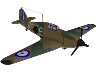 Hawker Hurricane Mk. I 3D Model preview