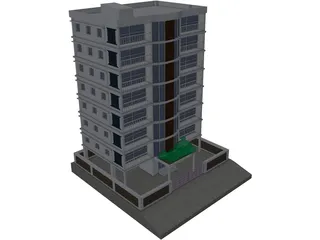 Apartment Building 3D Model preview