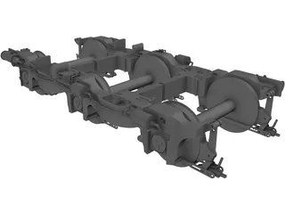 Locomotive Bogie 3 Axle 3D Model preview
