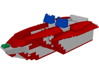 Lego Yacht 3D Model preview