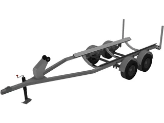 Boat Trailer 3D Model preview