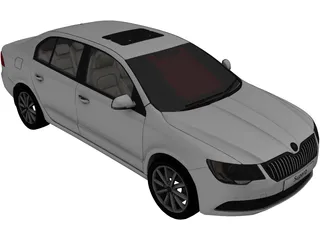Skoda Superb (2013) 3D Model preview