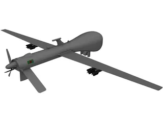 MQ-1 Predator UAV 3D Model preview