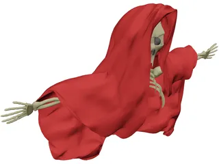 Skeletal Monster in Cloak 3D Model preview