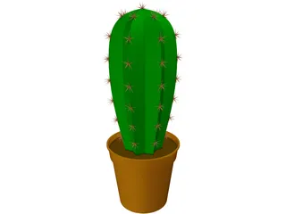 Cactus in Container 3D Model preview