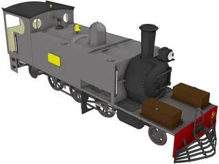 Narrow Gauge Steam Locomotive 3D Model preview