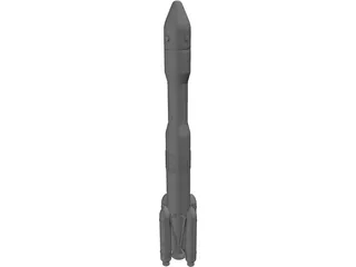 H2B Rocket 3D Model preview