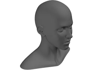 Girl Head Human 3D Model preview