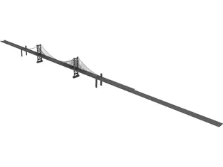 Benjamin Franklin Bridge 3D Model preview