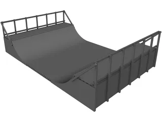 Skateboard Miniramp 3D Model preview