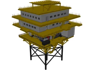 Oil Platform 3D Model preview