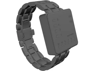 Binary Watch 3D Model preview