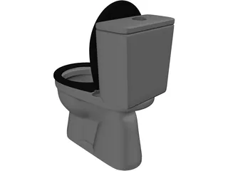 Ceramic Toilet 3D Model preview
