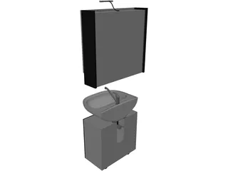 Sink with Mirror 3D Model preview