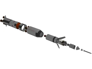 Apollo Saturn V Rocket 3D Model preview