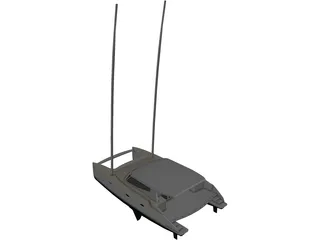 Sailing Catamaran 3D Model preview