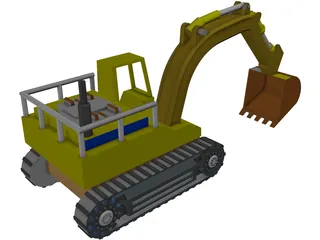 Excavator 3D Model preview
