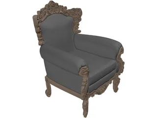 Neo Classical Armchair 3D Model preview