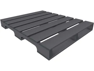Wooden Pallet 40W x 48D 3D Model preview