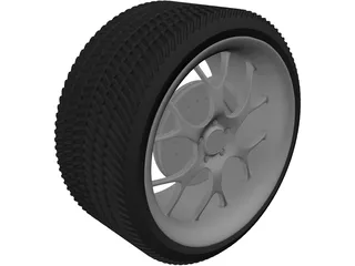 Wheel and Tyre 3D Model preview