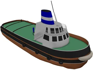 Harbour Tug 3D Model preview