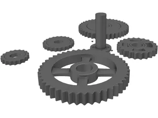 Gear Wheels 3D Model preview