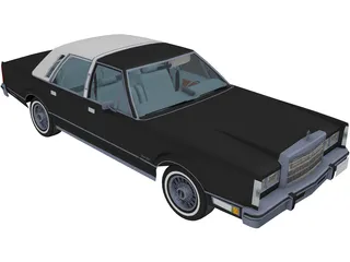 Lincoln Town Car (1986) 3D Model preview