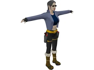 Woman [+Gun] 3D Model preview