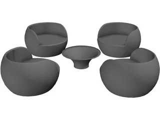 Knoll Living 3D Model preview