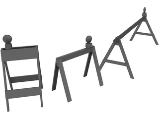 Construction Sawhorses 3D Model preview