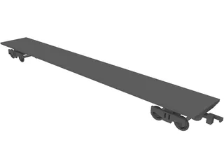 Flat Train Section 3D Model preview