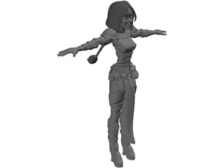 Elf Female 3D Model preview